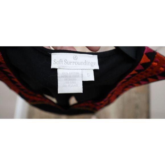 Soft Surroundings Women's Sz Small Black Embroidered Cotton Tank Top - Picture 3 of 5